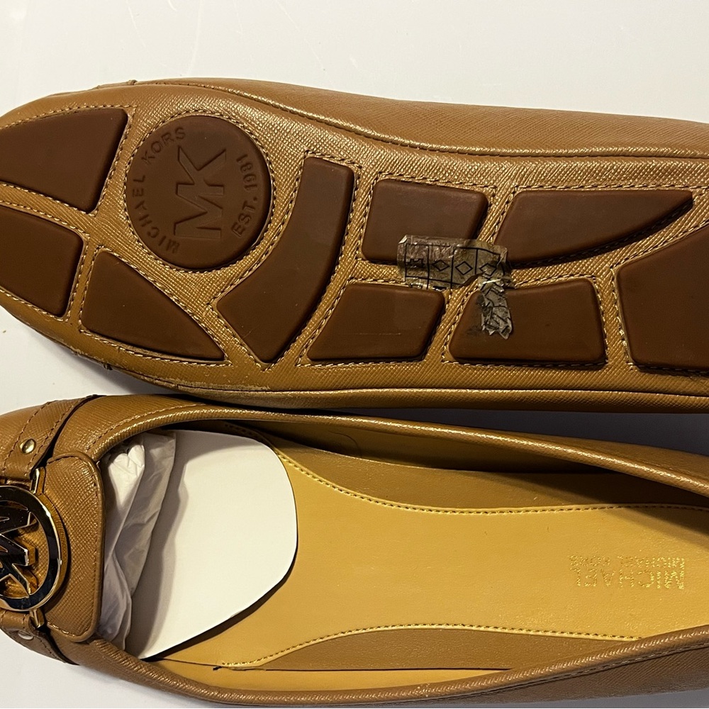 Michael Kors Cognac Brown Leather MK Emblem Ballet Flats - Picture 5 of 5